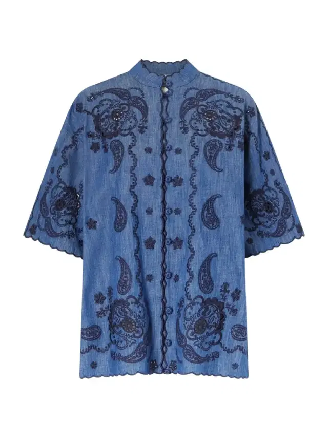 Aster Embroidered Denim Shirt