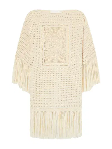 Zimmermann Indra Fringed Crocheted Cotton Mini Dress | Thumbnail 1 Zimmermann Indra Fringed Crocheted Cotton Mini Dress | Thumbnail 1