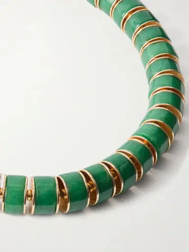 Roxanne Assoulin The Stone Slice Gold-tone Jade And Carnelian Beaded Necklace | Thumbnail 4