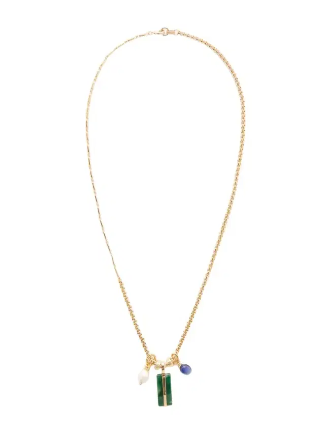 Roxanne Assoulin The Stone Bar Gold-tone Agate, Pearl And Lapis Lazuli Necklace
