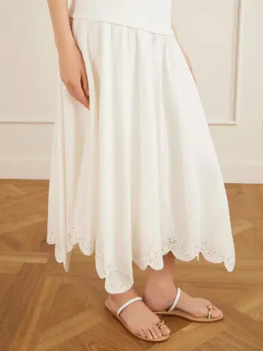 Simkhai Heaven Embroidered Linen-blend Midi Skirt | Thumbnail 4 Simkhai Heaven Embroidered Linen-blend Midi Skirt | Thumbnail 4