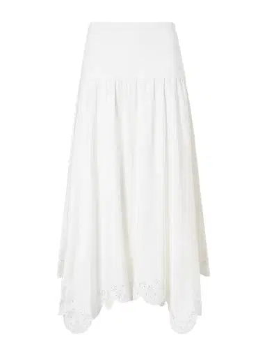 Simkhai Heaven Embroidered Linen-blend Midi Skirt | Thumbnail 1 Simkhai Heaven Embroidered Linen-blend Midi Skirt | Thumbnail 1