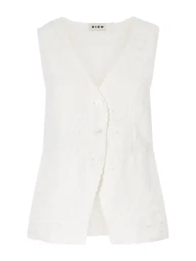 Rixo Jesse Broderie Anglaise Linen-blend Top | Thumbnail 1 Rixo Jesse Broderie Anglaise Linen-blend Top | Thumbnail 1