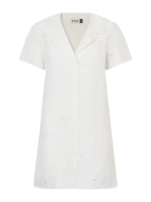 Rixo Zayanna Broderie Anglaise Linen-blend Mini Dress
