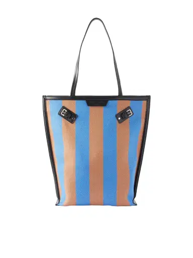 Proenza Schouler North South Days Striped Leather-trimmed Canvas Tote | Thumbnail 1 Proenza Schouler North South Days Striped Leather-trimmed Canvas Tote | Thumbnail 1