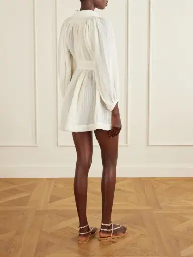 Lisa Marie Fernandez Poet Belted Linen Mini Dress | Thumbnail 3 Lisa Marie Fernandez Poet Belted Linen Mini Dress | Thumbnail 3