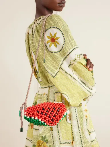 ALÉMAIS Watermelon Beaded Wood Shoulder Bag | Thumbnail 2 ALÉMAIS Watermelon Beaded Wood Shoulder Bag | Thumbnail 2