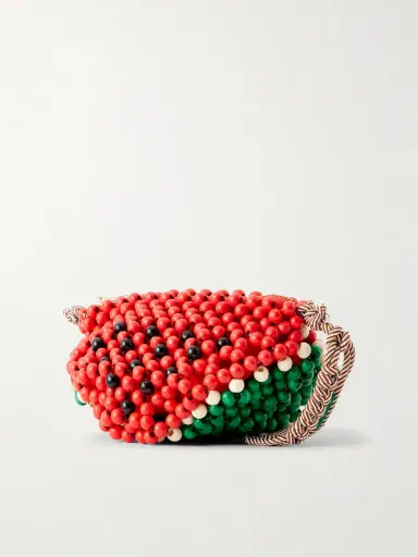 ALÉMAIS Watermelon Beaded Wood Shoulder Bag | Thumbnail 4 ALÉMAIS Watermelon Beaded Wood Shoulder Bag | Thumbnail 4
