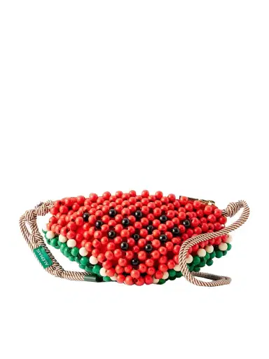 ALÉMAIS Watermelon Beaded Wood Shoulder Bag | Thumbnail 1 ALÉMAIS Watermelon Beaded Wood Shoulder Bag | Thumbnail 1