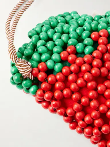 ALÉMAIS Strawberry Beaded Wood Shoulder Bag | Thumbnail 5
