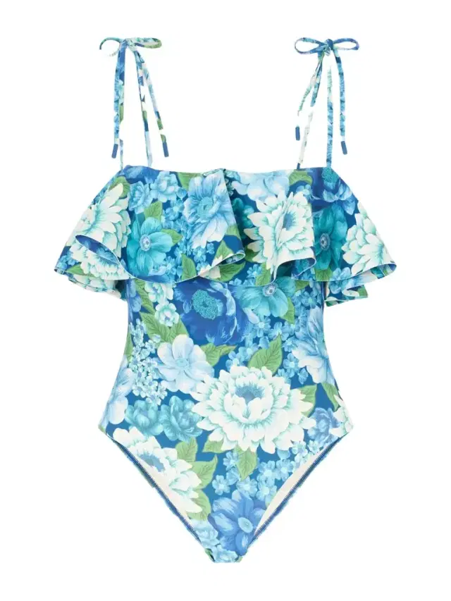 Margo Ruffled Floral-print Swimsuit