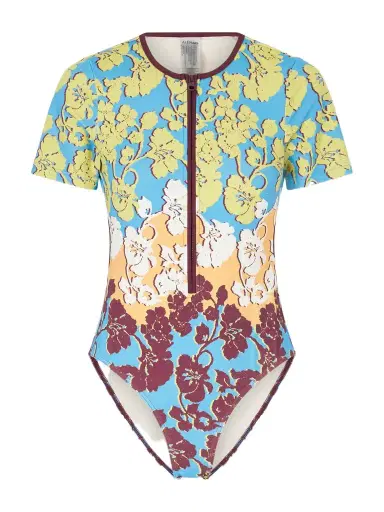 ALÉMAIS Splice Open-back Printed Half-zip Swimsuit | Thumbnail 1 ALÉMAIS Splice Open-back Printed Half-zip Swimsuit | Thumbnail 1