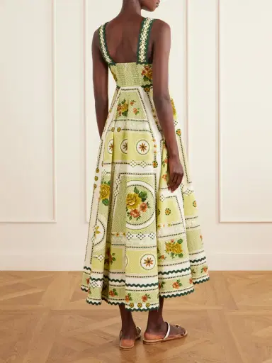 ALÉMAIS Dixie Pleated Floral-print Cotton-poplin Midi Dress | Thumbnail 4
