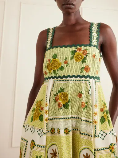 ALÉMAIS Dixie Pleated Floral-print Cotton-poplin Midi Dress | Thumbnail 5