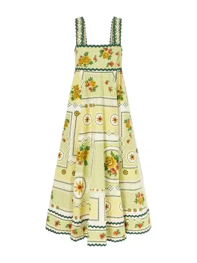 ALÉMAIS Dixie Pleated Floral-print Cotton-poplin Midi Dress | Thumbnail 1