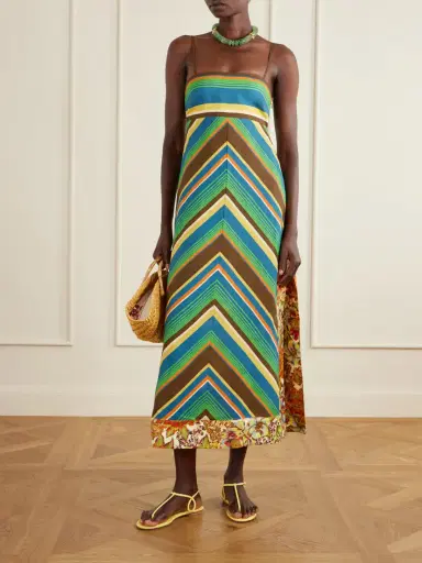 ALÉMAIS Charlie Striped Floral-print Linen Midi Dress | Thumbnail 2 ALÉMAIS Charlie Striped Floral-print Linen Midi Dress | Thumbnail 2