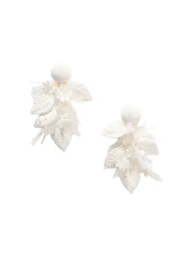 Oscar de la Renta Bouquet Bead-embellished Raffia-like Clip Earrings