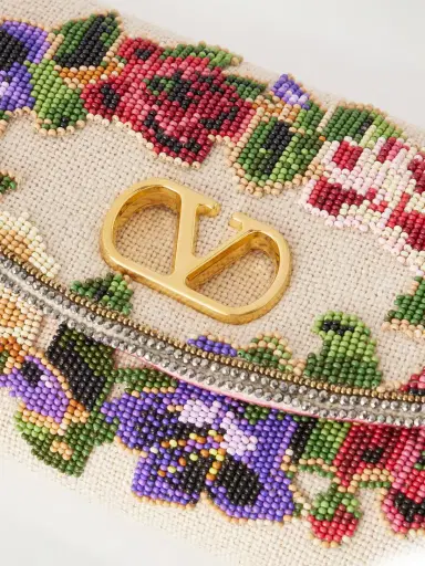 Valentino Garavani Devain Sequin-embellished Cloqué Shoulder Bag | Thumbnail 5