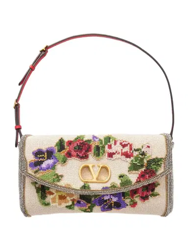 Valentino Garavani Devain Sequin-embellished Cloqué Shoulder Bag | Thumbnail 1