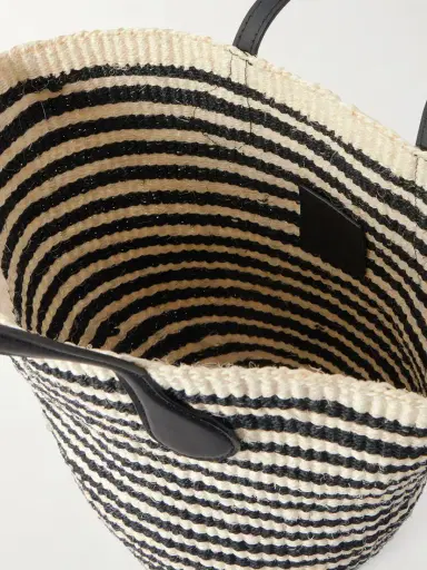 Liffner Striped Leather-trimmed Sisal Shoulder Bag | Thumbnail 6 Liffner Striped Leather-trimmed Sisal Shoulder Bag | Thumbnail 6