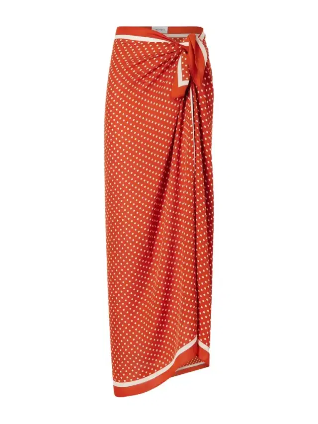 Polka-dot Silk-georgette Pareo