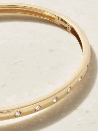 STONE AND STRAND Dainty Together Forever 14-karat Gold Diamond Bangle | Thumbnail 4 STONE AND STRAND Dainty Together Forever 14-karat Gold Diamond Bangle | Thumbnail 4