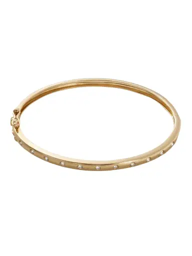 STONE AND STRAND Dainty Together Forever 14-karat Gold Diamond Bangle | Thumbnail 1 STONE AND STRAND Dainty Together Forever 14-karat Gold Diamond Bangle | Thumbnail 1