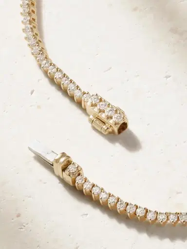 STONE AND STRAND The Essential Dainty 14-karat Gold Diamond Tennis Necklace | Thumbnail 3