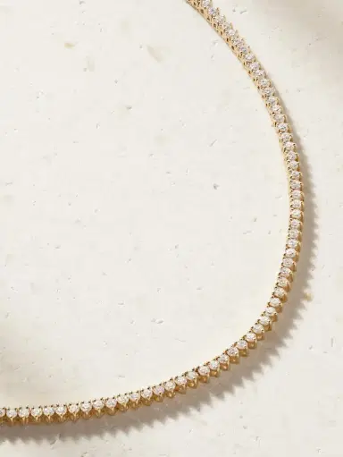 STONE AND STRAND The Essential Dainty 14-karat Gold Diamond Tennis Necklace | Thumbnail 4