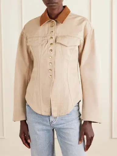 RÙADH The Lennox Suede-trimmed Organic Cotton-twill Jacket | Thumbnail 3 RÙADH The Lennox Suede-trimmed Organic Cotton-twill Jacket | Thumbnail 3