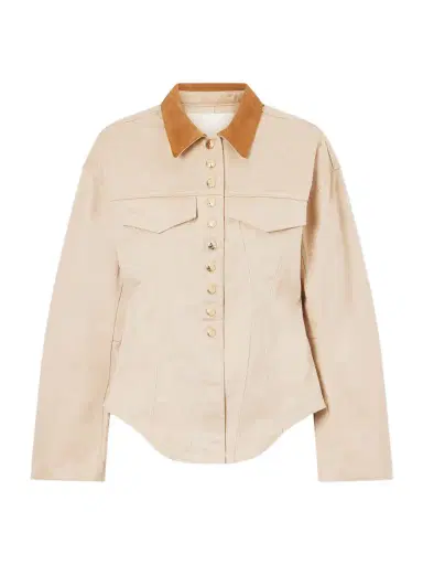 RÙADH The Lennox Suede-trimmed Organic Cotton-twill Jacket | Thumbnail 1 RÙADH The Lennox Suede-trimmed Organic Cotton-twill Jacket | Thumbnail 1