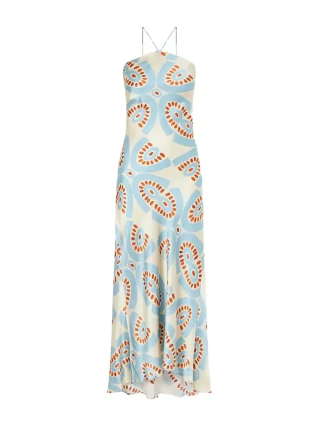 Themis Z Thaleia Printed Silk-satin Maxi Dress