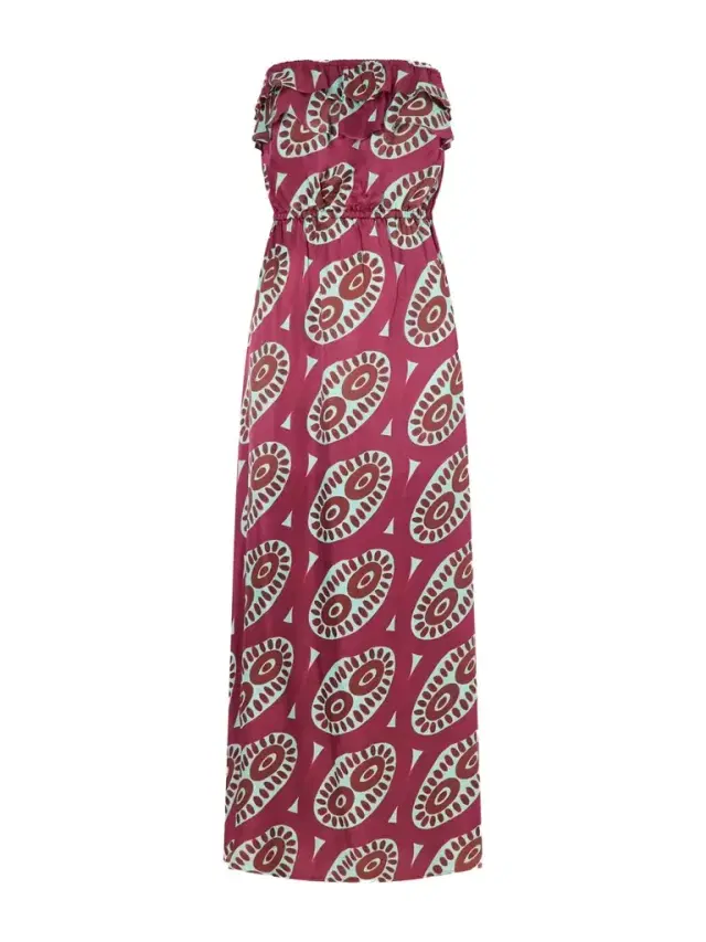 Themis Z Selene Printed Ruffled Silk-blend Maxi Dress