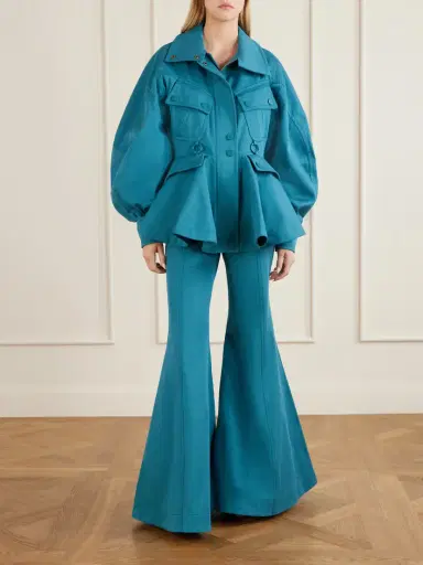 Zimmermann Luna Cotton-drill Flared Pants | Thumbnail 2 Zimmermann Luna Cotton-drill Flared Pants | Thumbnail 2