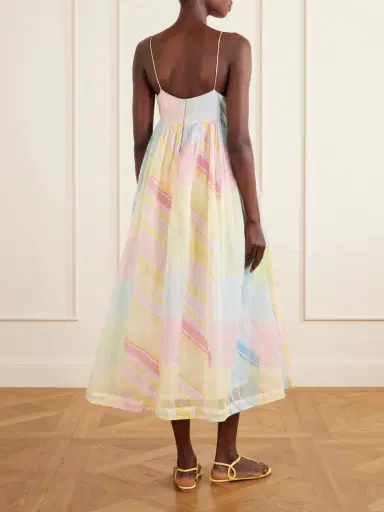 Eka Yuru Printed Handwoven Cotton-kota Midi Dress | Thumbnail 3 Eka Yuru Printed Handwoven Cotton-kota Midi Dress | Thumbnail 3