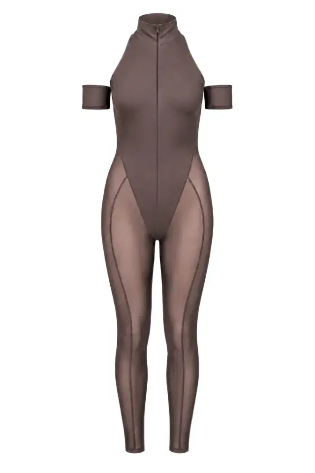 Mock Neck Capri Jumpsuit