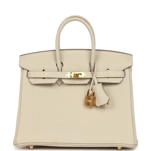 hermes Hermes Birkin 25 Craie Togo Gold Hardware