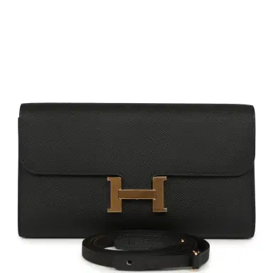 HERMÈS Hermes Constance Wallet To Go Black Epsom Gold Hardware | Thumbnail 1