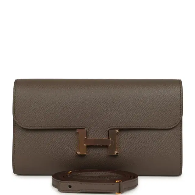 hermes Hermes Constance Wallet To Go Etain Epsom Rose Gold Hardware