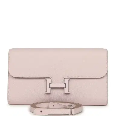 HERMÈS Hermes Constance Wallet To Go Mauve Pale Epsom Lacquered Palladium Hardware | Thumbnail 1