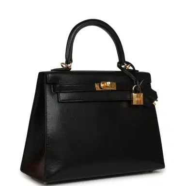 HERMÈS Hermes Kelly Sellier 25 Black Chevre Chamkila Gold Hardware | Thumbnail 2 HERMÈS Hermes Kelly Sellier 25 Black Chevre Chamkila Gold Hardware | Thumbnail 2