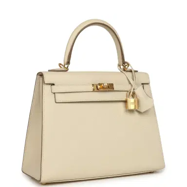 HERMÈS Hermes Kelly Sellier 25 Craie Epsom Gold Hardware | Thumbnail 2