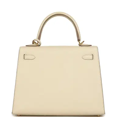 HERMÈS Hermes Kelly Sellier 25 Craie Epsom Gold Hardware | Thumbnail 4