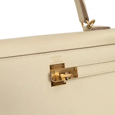 HERMÈS Hermes Kelly Sellier 25 Craie Epsom Gold Hardware | Thumbnail 7