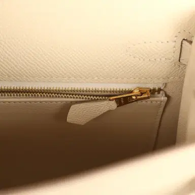 HERMÈS Hermes Kelly Sellier 25 Craie Epsom Gold Hardware | Thumbnail 9