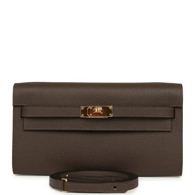 hermes Hermes Kelly Wallet To Go Ecorce Epsom Gold Hardware