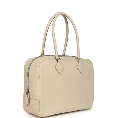 HERMÈS Hermes Plume 28 Bag Craie Swift Palladium Hardware | Thumbnail 2 HERMÈS Hermes Plume 28 Bag Craie Swift Palladium Hardware | Thumbnail 2