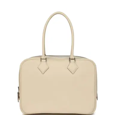 HERMÈS Hermes Plume 28 Bag Craie Swift Palladium Hardware | Thumbnail 1 HERMÈS Hermes Plume 28 Bag Craie Swift Palladium Hardware | Thumbnail 1