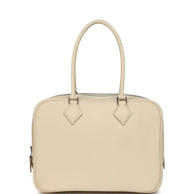 Hermes Plume 28 Bag Craie Swift Palladium Hardware