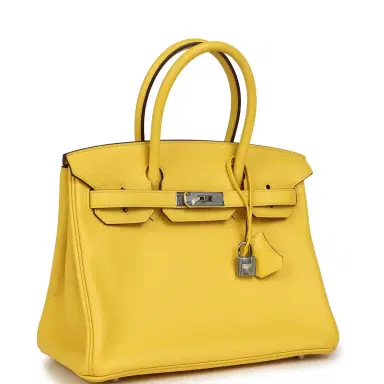 HERMÈS Pre-owned Hermes Birkin 30 Jaune de Naples Novillo Palladium Hardware | Thumbnail 2